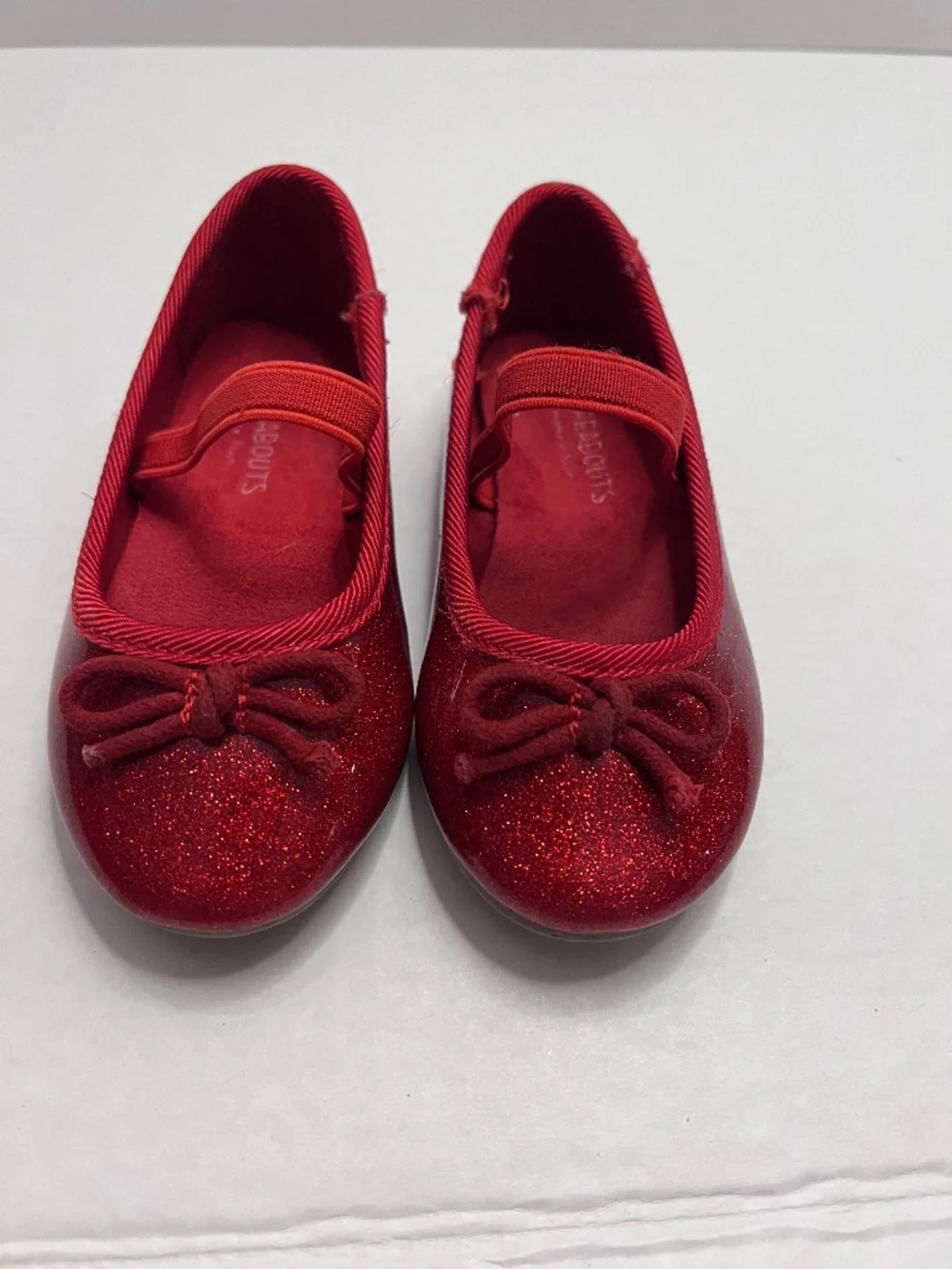 Red Glitter Mary Jane Ballet Flats